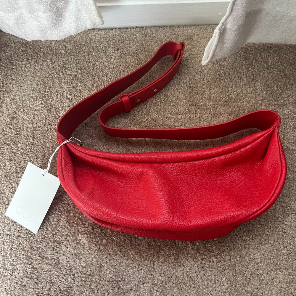 COS swing bag red leather